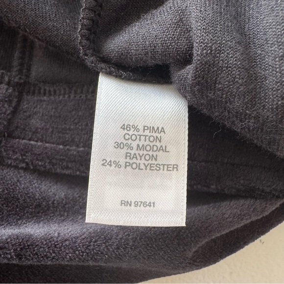 J. Jill Pure Jill Black Velour Pima Cotton Modal‎ Pull On Lounge Pants Sz Large - Picture 4 of 9